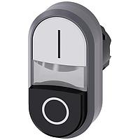 SIEMENS A6X30138623 ປຸ່ມກົດແບບແກ້ວ/ຍູ່ສູງ ສອງປຸ່ມສອງດ້ານສະແດງແສງ. ຂາວ. ດຳ