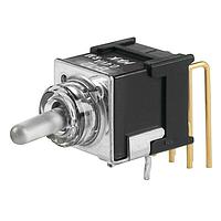 NKK Switches B12JJHCF ສະຫນັບສະຫນູນ Toggle SPDT ON-ON 0.4VA ແດງ/ຂຽວ ມຸມຂວາ