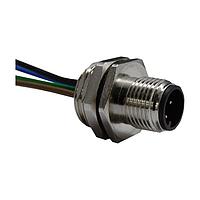 Stewart Connector SS-12000-009 ຕົວເຊື່ອມ M12 A-Code Connector ຕົວຊາຍ ຕິດຕັ້ງກັບແຜ່ນຫນ້າ ມີສາຍ 0.5M 4 ຂໍ້ຕິດຕໍ່