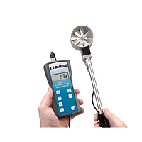 OMEGA HHF143B-USB Precision Handheld Rotating Metal Vane Thermo-Anemometer Kit (0.2~40.00 MPS, 2.75" Probe, USB , -20 ~ 100°C)