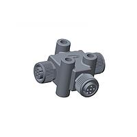 Amphenol LTW TA-A03F-A03F-A03F-01 ຕົວເຊື່ອມຕໍ່ມີຮູບວົງກົມ T-Adapter Circular Metric Connector, T Adaptor, ເຫຼັກ, A Coding, 4A, 03 ຂາຍ, (ສ່ວນທ້າຍ 1) ຜູ້ຍິງ ຜູ້ຍິງ, (ສ່ວນທ້າຍ 2) ຜູ້ຍິງ ຜູ້ຍິງ, (ສ່ວນທ້າຍ 3) ຜູ້ຍິງ ຜູ້ຍິງ, ການດັບສະບັບດ້ວຍການສະກັດ, IP68 ມີການຕິດຕໍ່