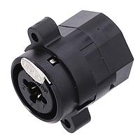 Amphenol Audio ACJC5H BULK ປະຕູປ່ອງ 1/4" XLR ຄູ່ ຕິດຕັ້ງໃນກະເປົາ ChassisMount CType Mono HorizPCB Latch ບໍ່ມີສະຫນັບສະຫນູນ XLR ດິນ ສີດໍາ