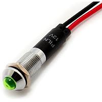 Mallory Sonalert FL1M-8SW-1-G12V ດີດອດສະແດງ LED ສີຂຽວ 8MM ແມັດ 12VAC/DC