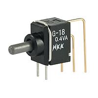 NKK Switches G18AV ສະຫນັບສະຫນູນ Toggle (ON)OFF(ON) .150 BAT VERTICAL PC .4VA