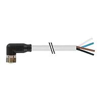 Murrelektronik 7000-08101-2110500 ຕົວເຊື່ອມ M8 ຍິງ 90 ອົງກອງມີສາຍສະເພາະ, PVC 4x0.25 gy UL/CSA 5m