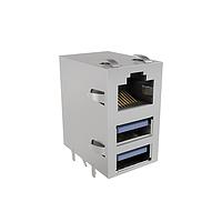 Amphenol Commercial Products RJE361883105 ຕູ້ເຊື່ອມຕໍ່ຮູບແບບ Modular / ຕູ້ເຊື່ອມຕໍ່ Ethernet ຊຸດຊົ່ວ RJ ຢູ່ບໍ່ສອງ USB ປະເພດ A 3.0