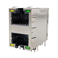 Amphenol Commercial Products RJE1R288225453 ຊັ້ນຊອງ 8P8C, Cat5e, ຊັ້ນຊອງ, ປ້ອງກັນ, ມີໄຟ LED