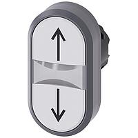 SIEMENS 3SU10313AB660AN0 ປຸ່ມກົດແບບແກ້ວ TWIN BUTTON, MOM, WHITE/WHITE