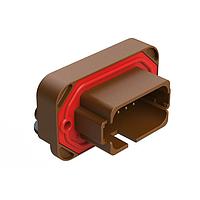 Amphenol SINE Systems AT13-18PD-BM02BN ຕົວເຊື່ອມຕໍ່ 18 ຕຳແໜ່ງ, ຕິດຕັ້ງມຸມຂວາດ້ວຍ Flange Mount PCB Receptacle, ຕິດຕິດຕົວຕິດທອງ, Potted, Keyed D, ສີນ້ຳຕານ