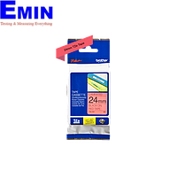 Label printed Brother TZe-451 Black text on 24mm red background