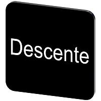 SIEMENS 3SU19000AF160GD0 ປ້າຍປະກັບ, Descente INSCR. LABEL, ສີດຳ 22 X 22MM, DESCENTE