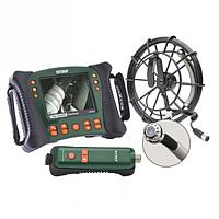 EXTECH HDV650W-10G ຊຸດທໍ່ປະປາ HD VideoScope ໄຮ້ສາຍທີ່ມີກ້ອງຖ່າຍຮູບກວດກາ Probe 10m ດ້ວຍມືຖືໄຮ້ສາຍ, ຫົວກ້ອງຖ່າຍຮູບ 25mm, ຄວາມເລິກ 60° FOV/Long