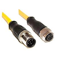 Mueller C5AC06M002 ເສັ້ນສາຍເຊນເຊີ / ເສັ້ນສາຍອັກຊັເຕວເຣເີ M12 Cordset, 5-Pos Male Straight-Female Straight, 22 AWG, 2M
