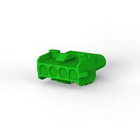AMP Connectors - TE Connectivity 1-480703-5 ຮູງຮັບ Receptacle CAP HOUSE 4 POS ສີຂຽວ UL94V-2