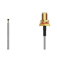 GCT (Global Connector Technology) CABLE 385 RF-100-A-2 ການປະກອບສາຍ RF I-Pex MHF4L2SMA STRJck R Mt 6 GHz,100mm, 1.13mm ສີດໍາ