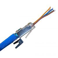 Klein Tools VDV826705 ຊຸດຕິດຕໍ່ຜ່ານພວມປະສົມຂໍ້ມູນມອດູເລີລ, RJ45-CAT6A, ປົກກັນສະເຫຼີມ(STP), 50-ຊຸດ