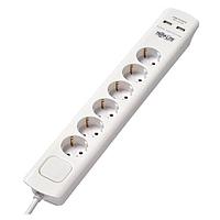Tripp Lite TLP6G18USB ສາຍປະຕູພະລັງງານ Tripp Lite Surge Protector Power Strip 6-Outlet German Schuko USB Charging
