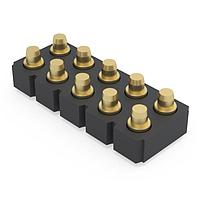 Mill-Max 813-22-010-30-040101 ຫົວກາງຕິດຕັ້ງສະຫນັບສະຫນູນດ້ວຍລູກກົດລົງຮູບແບບປຸ່ມລົງລົງ; SMT; ບັນດາຄູ່ 10 ຂາ