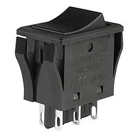 NKK Switches JWM22RAA ສະຫນັບສະຫນູນ Rocker 10A DPDT ON ON ສີດໍາ