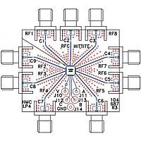 Analog Devices EV1HMC321ALP4E ບົດປະເມີນບົດສະຫນອງ RF PCB
