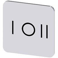 SIEMENS 3SU19000AF810QK0 ປ້າຍປະກັບ, I O II ປ້າຍປະກັບຂຽນ, ສີເງິນ 22 X 22MM, ສັນຍາລັກ: I O II