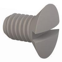 Essentra Components 50M030050L005 ສະກຣູຫຼັກຊອງມີລູກສອນຊອງ 90 Slotted CSK Screw, M3 X .5 Thread, 5mm Lg