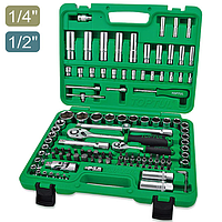 TOPTUL GCAI108R ລະດັບວິຊາຊີບ 1/4" &amp; 1/2" DR. Flank Socket Set (108 pcs)