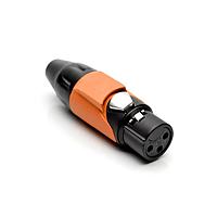 Amphenol Audio AX3FB3M-AU ຕົວເຊື່ອມສາຍສະເພາະ 3P SOCKET F PLUG BLKGLD W ORG MRK SLV