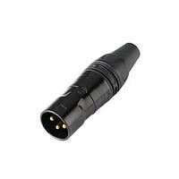 REAN RCX3M-Z-012-0 ຕົວເຊື່ອມ XLR REAN XLR cable connector, 3-pole male, Z series, IP65 ເມື່ອຕ້ອງການ, ການກັນນ້ຳທີ່ດີຂຶ້ນ, ສີດຳ/ທອງ, ຈຳນວນຫຼາຍ