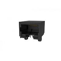 Amphenol Commercial Products RJE051880510H ຕົວເຊື່ອມຕໍ່ແບບແມ່ນລະບົບ / ຕົວເຊື່ອມຕໍ່ Ethernet ພອດເຕົ້າເມືອງແບບມີພອດດຽວ - ມຸມຂວາ, ປຸ່ມລົງ, ຕົວເຊື່ອມຕໍ່ຂາຍເຂົ້າ 8P8C, ບໍ່ມີການປ້ອງກັນສະຫນັບສະຫນູນ