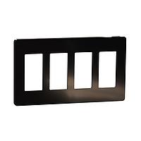 Square D SQWP141004BK ກະແຈປົກຄຸມ 4 GANG SCREWLESS MATTE WALL PLATE BK