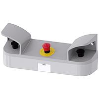 SIEMENS 3SU18033NB001AE1 ອຸປະກອນຄຳສັ່ງ 2-ມື ຄອນໂຊນດຳເນີນງານ ມີປຸ່ມຢຸດຉົດ (ESTOP)