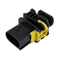 AMP Connectors - TE Connectivity 1-1670730-1 ກອງຢູ່ Tab 3POS TAB 1.5X0.63 TAB HSG ASSY