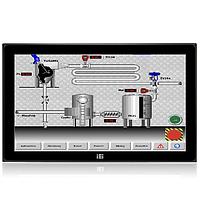 IEI Technology DM-FW19A/PC-R20 ຈໍ LCD Capacitive 18.5" 400 cd/m 1366x768, ແຜ່ນຫນ້າອາລູມິນຽມ, ສີດຳ, ມີຈໍສະຕິກກັບ USB PCAP touch screen, ການຮັບເຂົ້າ DC 9 36V, R20