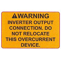 HellermannTyton 596-00846 ເປັນປ້າຍແຈ້ງ Solar Label, WARNING INVERTER OUTPUTOVERCURRENT DEVICE, 2.0" x 1.25", VL, ສີແດງ, 50/ມ້ອງ