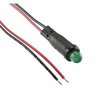 VCC L59D-G12-W ຕົວບອກສະແດງ LED ຕິດຕັ້ງບົດບາດ PMI RND .25" LED 12V ສາຍສີຂຽວ ກະຈາຍແບ່ງ