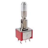 E-Switch 100DP1K2B25M1QE ສະຫນັບສະຫນູນ Toggle TOGGLE, 5A 120VAC/28VDC, DPDT On-On, ຕິດຕັ້ງບົດບັນທຶກ Panel Solder