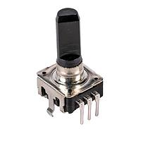 CTS Electronic Components 11CEK25F122B ເນັກເຄີ 12mm encoder, ຕິດຕັ້ງຫຼັງ, ກະແຈຜ້າ, 12 PPR, 12 detents, ຄວາມຍາວ shaft ທີ່ມີພື້ນຜິວທັງໝົດ, ມີສະຫນັບ switch