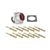 Amphenol SINE Systems RT001412PKNH03-K ຊຸດຕິດຕໍ່ Connector Kits Receptacle Kit, Square Flange, 12 Position, Male, Shell Size 14, Silicone Seal, ມີການຕິດຕັ້ງຕິດຕໍ່ທອງ Machined Gold Contacts, ຂະໜາດ 16 (18-16AWG), Gasket, IP69K