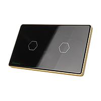 HUNONIC HN02SCD WiFi Touch Switch 2 ປຸ່ມສີ່ຫຼ່ຽມ (Black)