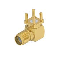 Linx Technologies - TE Connectivity 2484786-1 ຕູ້ຕໍ່ສາຍ Coaxial Connectors SMA Jack RA SMD Pin Thru Hole 18 GHz
