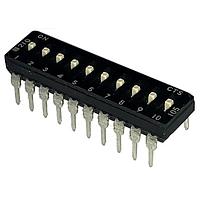 CTS Electronic Components 210-10MS ສະຫນາມສະລັບ DIP 10 ສ່ວນສະລັບ SPST