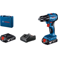 BOSCH GSR 185-LI Cordless Drill / ຄົນຂັບ (2 pin 2.0Ah, 1 sạc, valy, bộ phụ kiện 23 món)