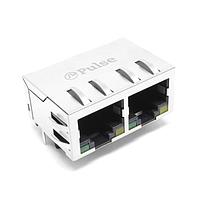 Pulse Electronics JXR8-1003NL Modular RJ45 1x2 Cat5e Pin-in-Paste