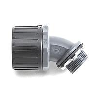 HellermannTyton 166-90790 ຂ່ອງມຸມ 45 ອົງສາ HelaGuard NM Ultra IP68 Fitting, ຂ່ອງມຸມ 45 ອົງສາ, ການດັບກະທົບ 0.50" NPT, ຂະໜາດ 0.38", PA66, ສີດຳ, 1/pkg