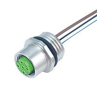 Murrelektronik 7000-13562-9720050 ຕົວເຊື່ອມ M12 ພວງຍິງ ຮັບກັບ A-cod. ຕິດຕັ້ງດ້ານໜ້າ ລວມດ້ວຍກະແພງ, ສາຍສີ PP 5x0,34 0,5m