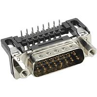 HARTING 09652237803 ຕົວເຊື່ອມ D-Sub - ຄວາມໜາແຮງມາດຕະຖານ D-Sub 15ພິນ ຊາຍຊາຍມີມຸມ 2.84mm ຊ່ອງຫຼັກ, ປັດລົງ, ບໍ່ມີລອກບອດ, ນຸ່ມສະກຸນ 4-40UNC, PL3