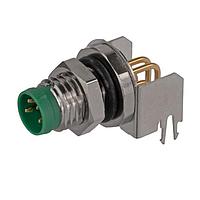 Stewart Connector SS-12800-004 ຕົວເຊື່ອມ M8 A-Code Connector ຜູ້ຊາຍ ຕິດຕັ້ງຫຼັງກະບອງ ຮູບແບບມຸມຂວາ 4 ຕິດຕໍ່ ຂາບົດ PCB ສອດເດີ IP68