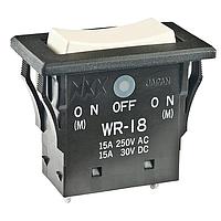 NKK Switches WR18BS ສະຫນອງສະລັບ Rocker (ON)OFF(ON) IVRY 15A SLDR LUG ENV SEALED