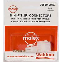 Molex 76650-0075 ຊຸດຕໍ່ຕ່າງ MiniFit Jr Conn Kit Plug and Recept 4Ckt